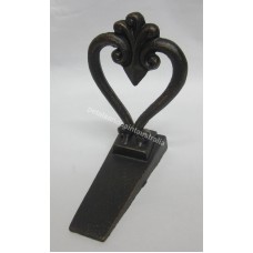 French Provincial Cast Metal Brown Heart Decorative Door Stop, Stopper, Wedge   173464115028